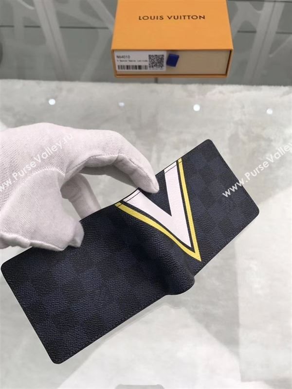 replica Louis Vuitton LV Slender Wallet America Cup Damier Purse Bag Yellow N64010