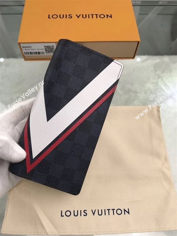 replica Louis Vuitton LV Brazza Wallet America Cup Damier Purse Bag Red N64003