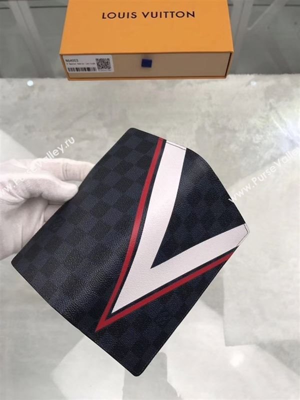 replica Louis Vuitton LV Brazza Wallet America Cup Damier Purse Bag Red N64003