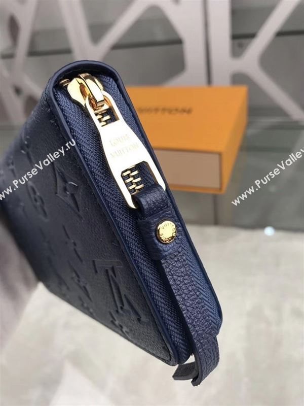 replica Louis Vuitton LV Zippy Wallet Monogram Real Leather Purse Bag Navy M60570