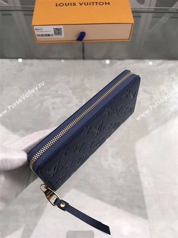 replica Louis Vuitton LV Zippy Wallet Monogram Real Leather Purse Bag Navy M60570