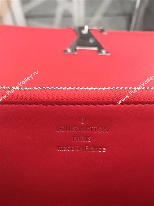 replica Louis Vuitton LV Capucines Wallet Real Leather Purse Bag Red M61471