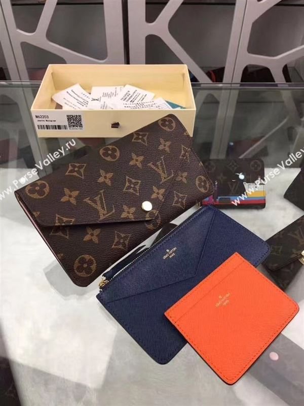 replica Louis Vuitton LV Jeanne Wallet Clutch Monogram Canvas Purse Bag Navy M62203