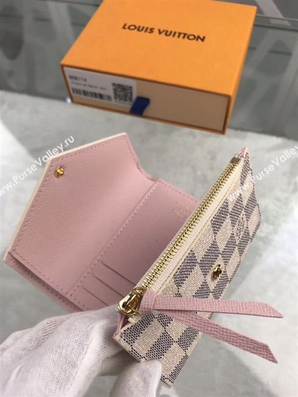 replica Louis Vuitton LV Victorine Wallet Damier Azur Canvas Purse Bag White N64022