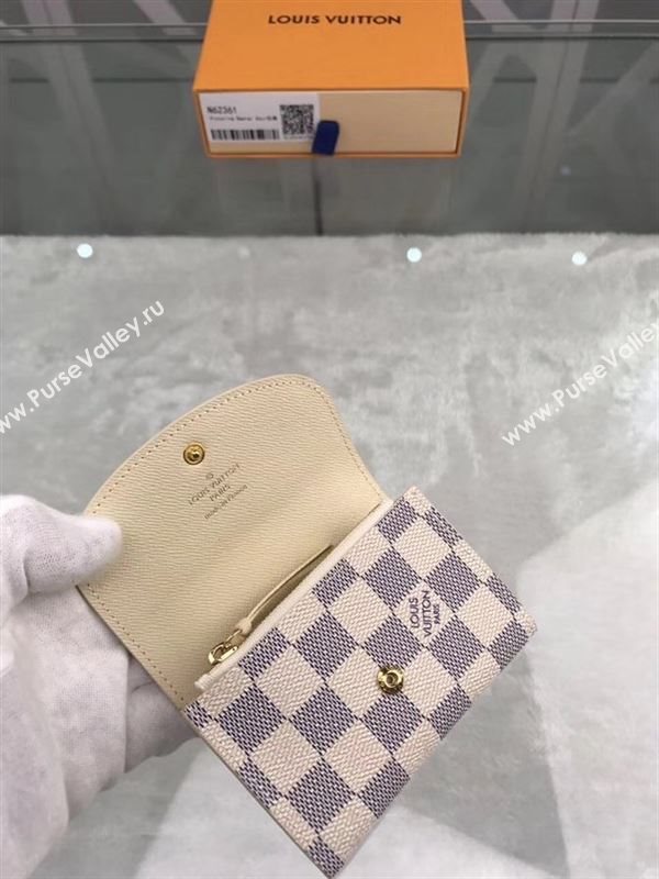 replica Louis Vuitton LV Rosalie Coin Purse Wallet Damier Azur Canvas Bag White N62361