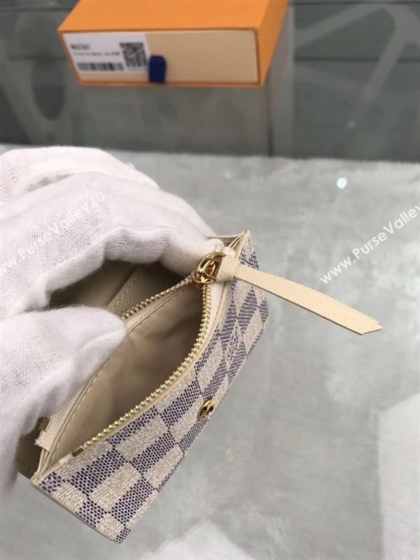 replica Louis Vuitton LV Rosalie Coin Purse Wallet Damier Azur Canvas Bag White N62361