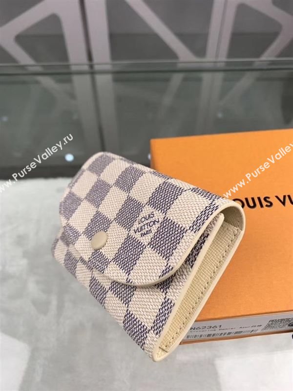 replica Louis Vuitton LV Rosalie Coin Purse Wallet Damier Azur Canvas Bag White N62361