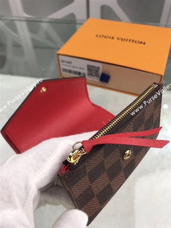 replica Louis Vuitton LV Victorine Wallet Damier Canvas Purse Bag Red N41659