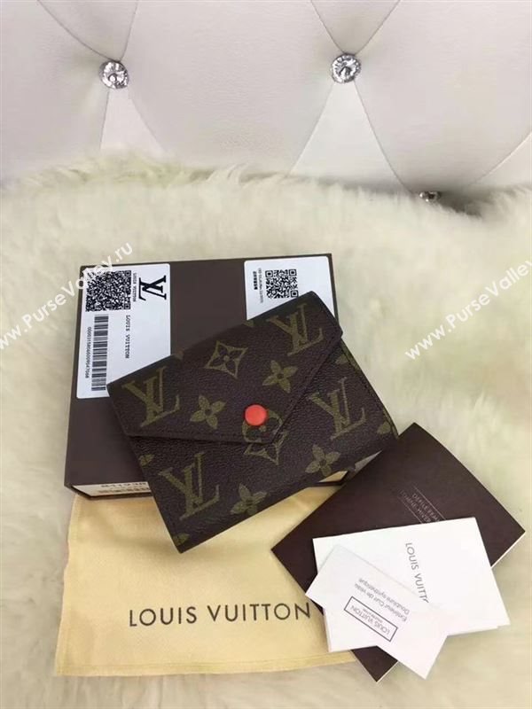 replica Louis Vuitton LV Victorine Wallet Monogram Canvas Purse Bag Orange M41938