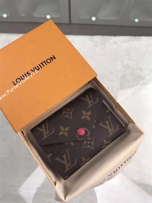 replica Louis Vuitton LV Victorine Wallet Monogram Canvas Purse Bag Rose M41938