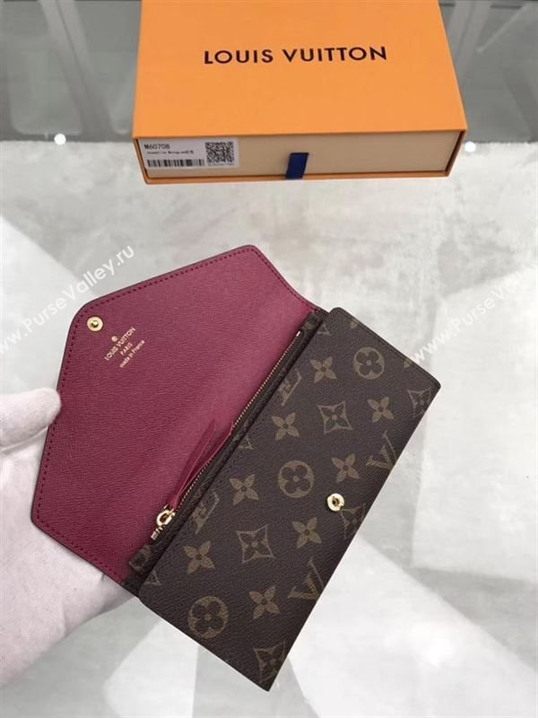 replica Louis Vuitton LV Josephine Wallet Monogram Canvas Purse Bag Maroon M60708