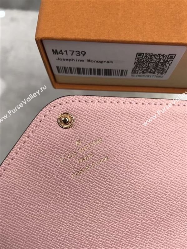 replica Louis Vuitton LV Josephine Wallet Monogram Canvas Purse Bag Pink M41739