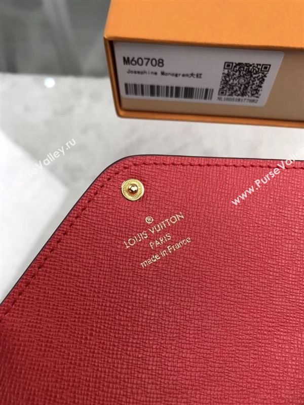 replica Louis Vuitton LV Josephine Wallet Monogram Canvas Purse Bag Red M60708