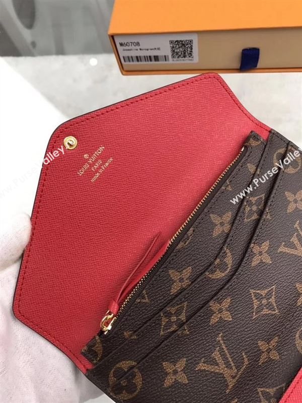 replica Louis Vuitton LV Josephine Wallet Monogram Canvas Purse Bag Red M60708