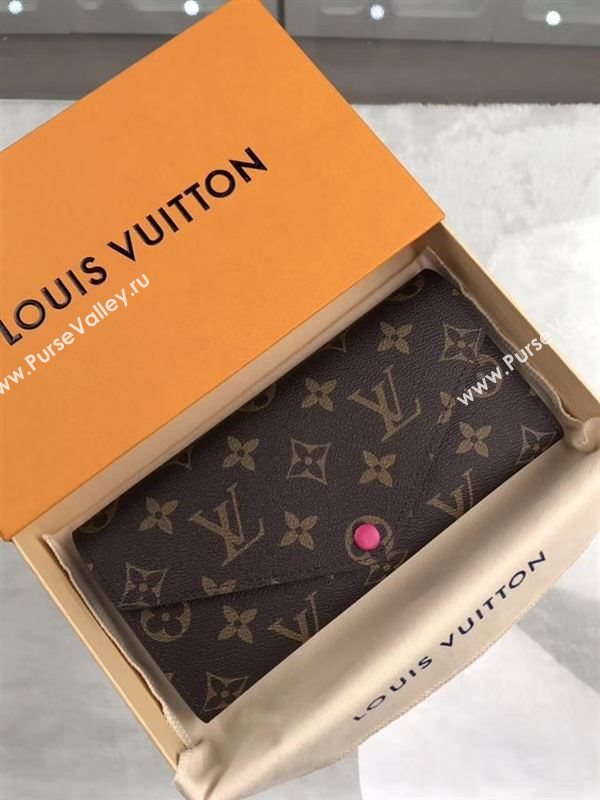 replica Louis Vuitton LV Josephine Wallet Monogram Canvas Purse Bag Rose M60708