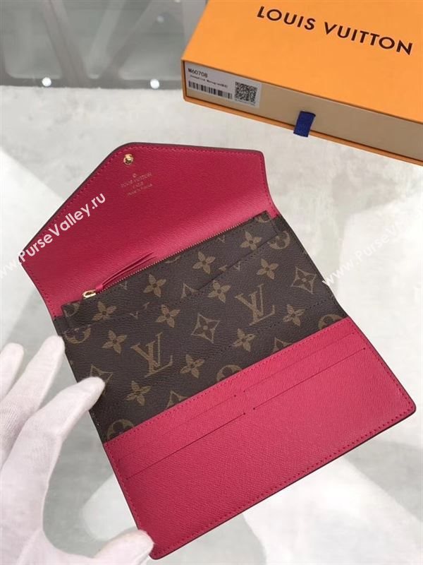 replica Louis Vuitton LV Josephine Wallet Monogram Canvas Purse Bag Rose M60708