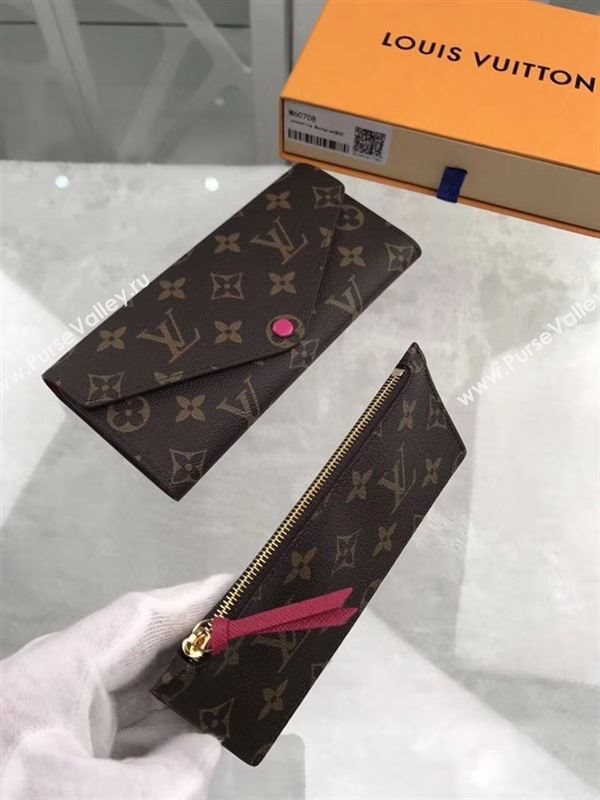 replica Louis Vuitton LV Josephine Wallet Monogram Canvas Purse Bag Rose M60708