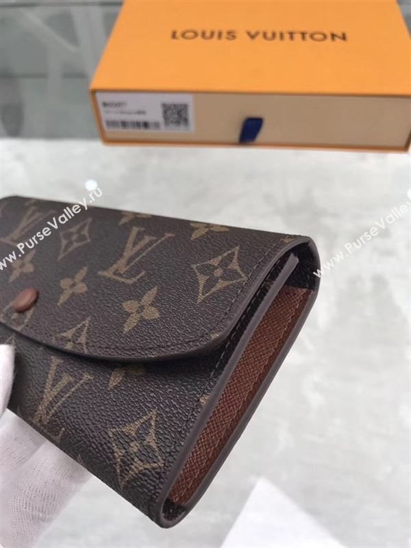 replica Louis Vuitton LV Emilie Wallet Monogram Canvas Purse Bag Brown M60697