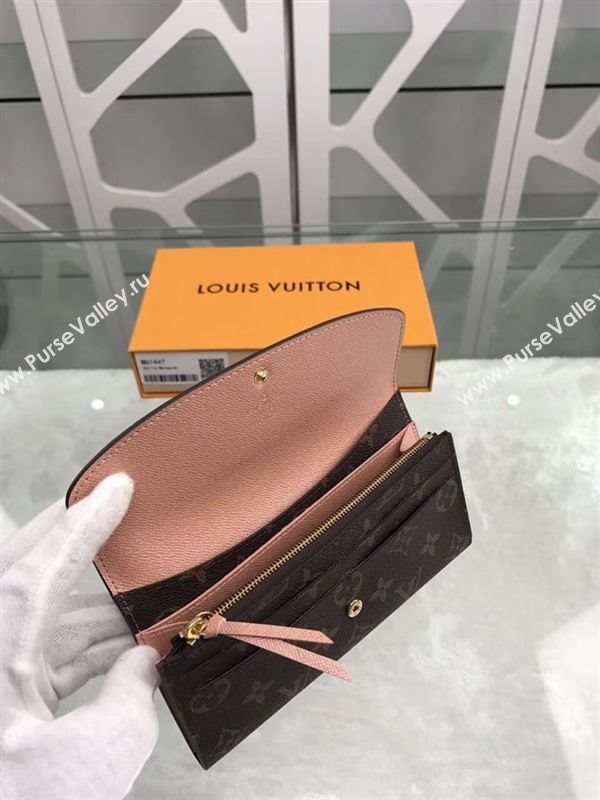 replica Louis Vuitton LV Emilie Wallet Monogram Canvas Purse Bag Nude M61447