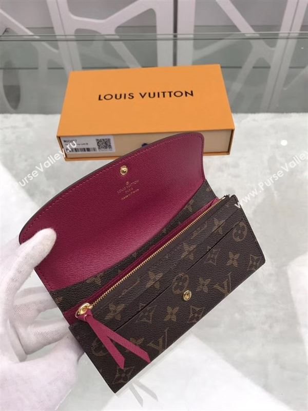 replica Louis Vuitton LV Emilie Wallet Monogram Canvas Purse Bag Purple M60697