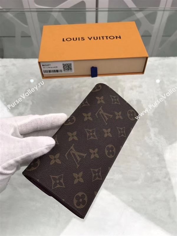 replica Louis Vuitton LV Emilie Wallet Monogram Canvas Purse Bag Purple M60697