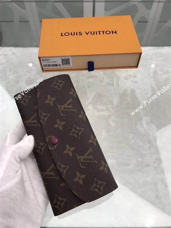 replica Louis Vuitton LV Emilie Wallet Monogram Canvas Purse Bag Purple M60697