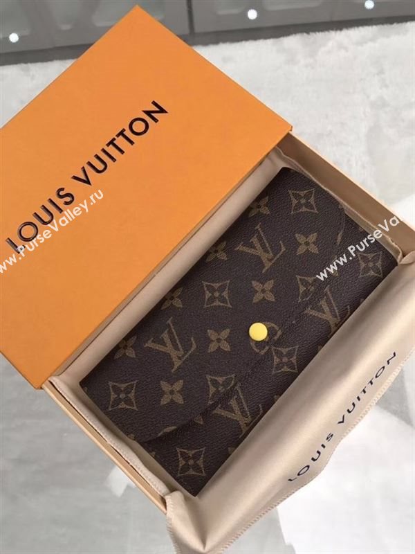 replica Louis Vuitton LV Emilie Wallet Monogram Canvas Purse Bag Yellow M61768