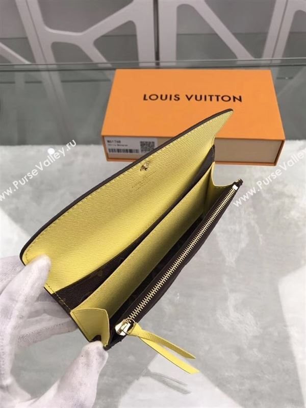 replica Louis Vuitton LV Emilie Wallet Monogram Canvas Purse Bag Yellow M61768