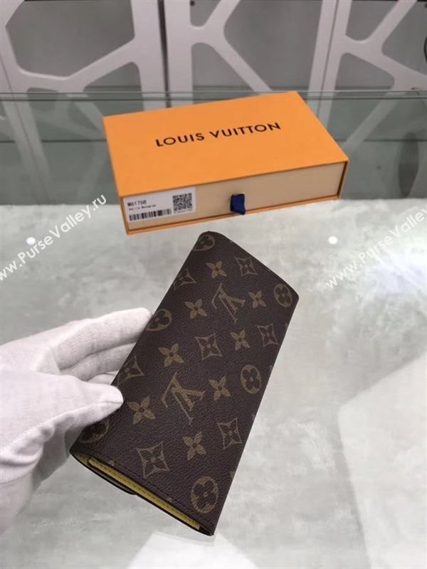 replica Louis Vuitton LV Emilie Wallet Monogram Canvas Purse Bag Yellow M61768
