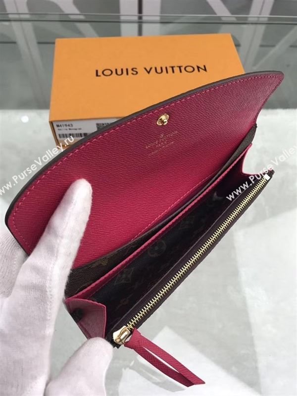 replica Louis Vuitton LV Emilie Wallet Monogram Canvas Purse Bag Rose M41943