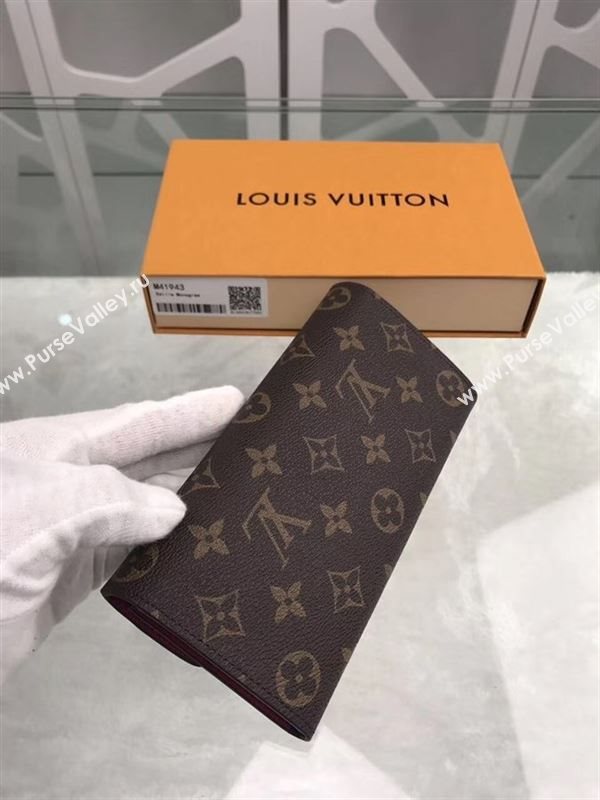 replica Louis Vuitton LV Emilie Wallet Monogram Canvas Purse Bag Rose M41943