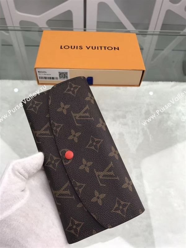 replica Louis Vuitton LV Emilie Wallet Monogram Canvas Purse Bag Orange M60696