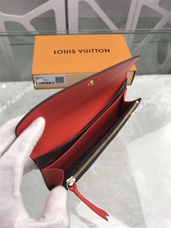 replica Louis Vuitton LV Emilie Wallet Monogram Canvas Purse Bag Orange M60696