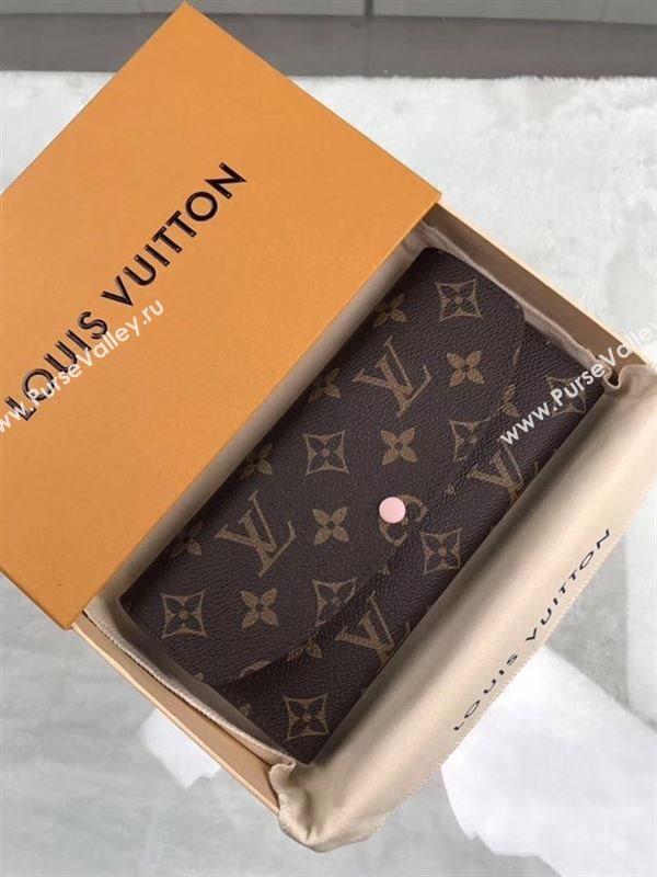 replica Louis Vuitton LV Emilie Wallet Monogram Canvas Purse Bag Pink M61289