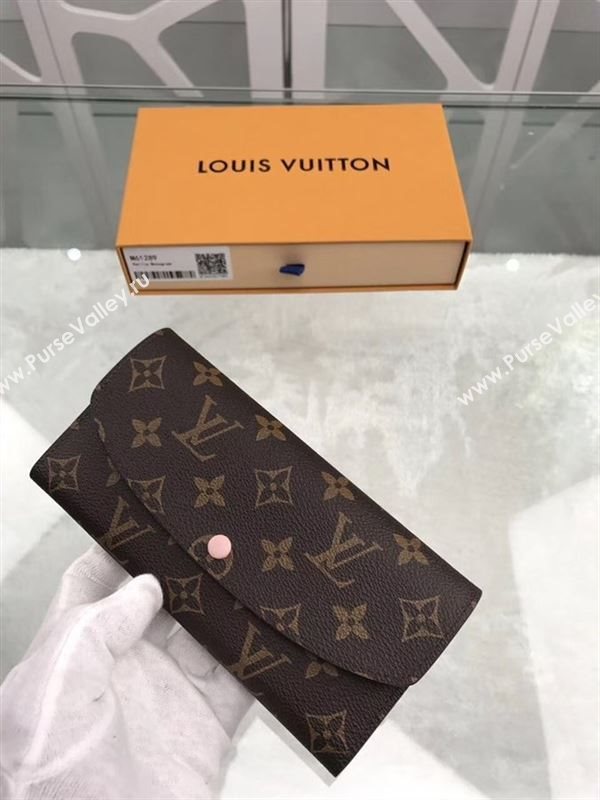 replica Louis Vuitton LV Emilie Wallet Monogram Canvas Purse Bag Pink M61289