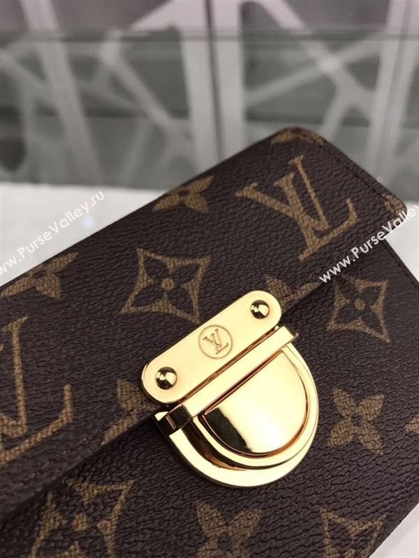 replica Louis Vuitton LV Joey Short Wallet Monogram Canvas Purse Bag Brown M58013