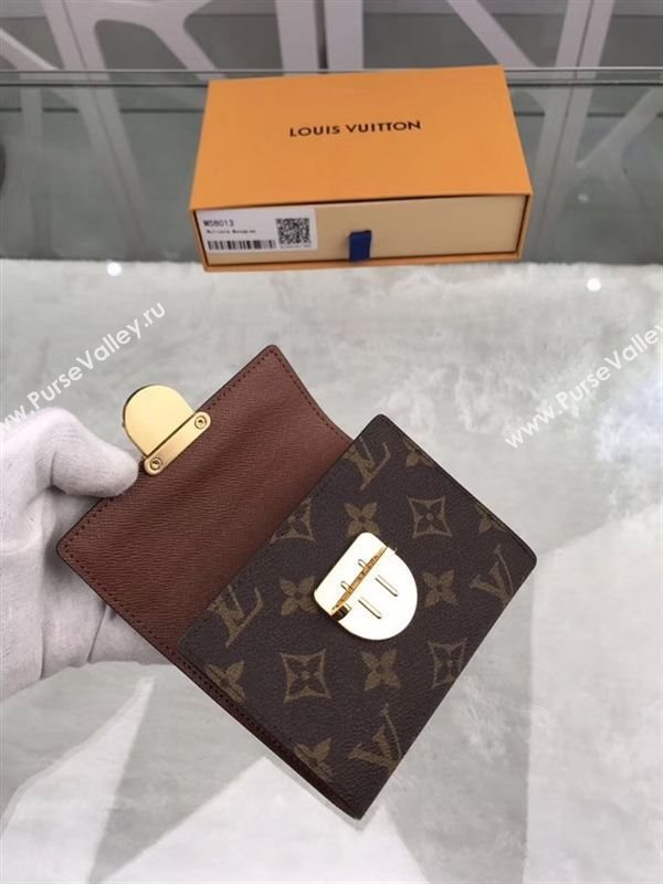 replica Louis Vuitton LV Joey Short Wallet Monogram Canvas Purse Bag Brown M58013