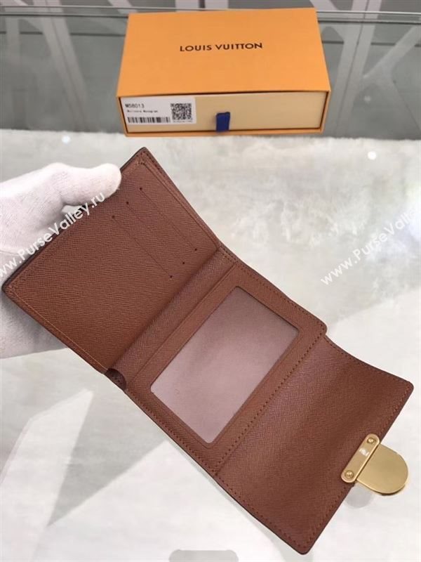 replica Louis Vuitton LV Joey Short Wallet Monogram Canvas Purse Bag Brown M58013