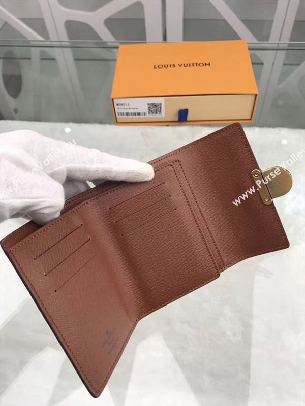 replica Louis Vuitton LV Joey Short Wallet Monogram Canvas Purse Bag Brown M58013