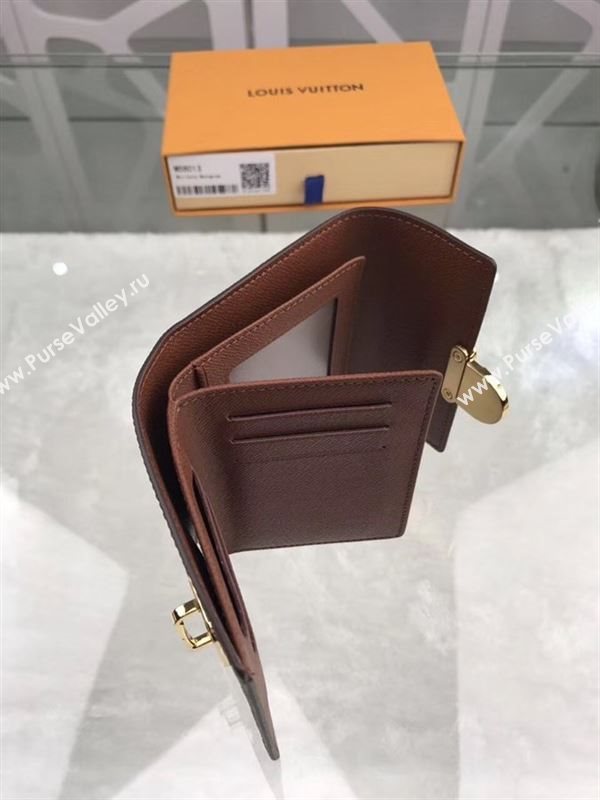 replica Louis Vuitton LV Joey Short Wallet Monogram Canvas Purse Bag Brown M58013