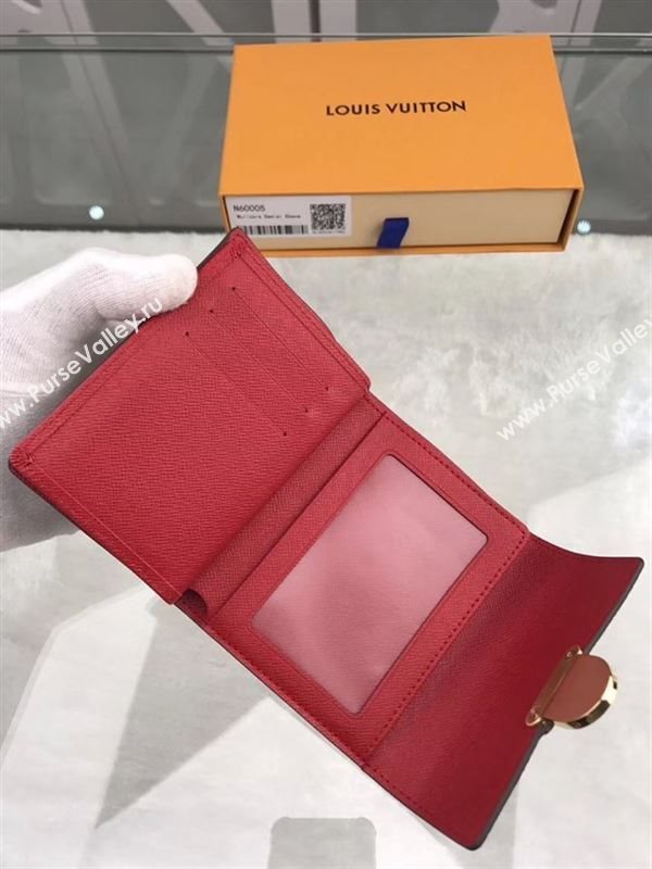 replica Louis Vuitton LV Joey Short Wallet Damier Canvas Purse Bag Coffee N60005
