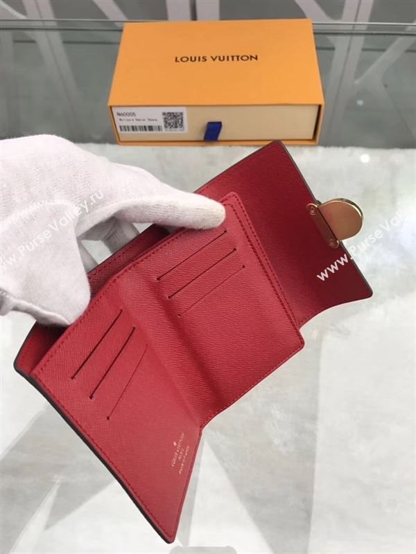 replica Louis Vuitton LV Joey Short Wallet Damier Canvas Purse Bag Coffee N60005