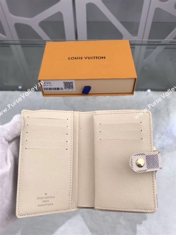 replica Louis Vuitton LV French Wallet Damier Canvas Purse Bag White N61676