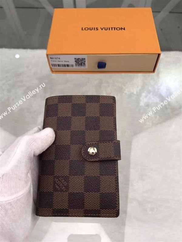 replica Louis Vuitton LV French Wallet Damier Canvas Purse Bag Coffee N61674