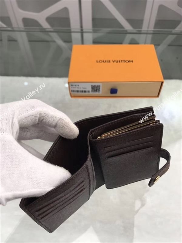 replica Louis Vuitton LV French Wallet Damier Canvas Purse Bag Coffee N61674