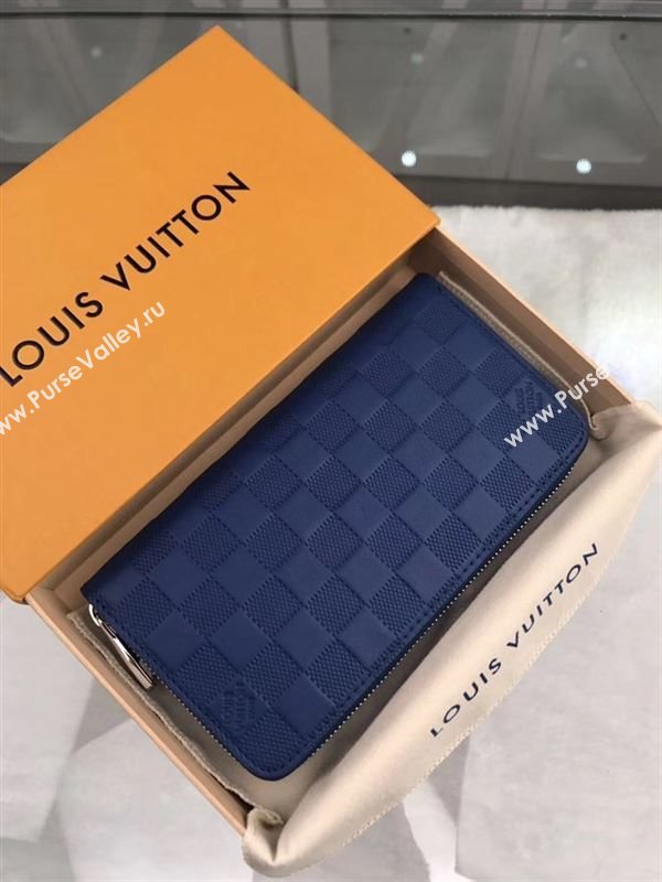 replica Louis Vuitton LV Zippy Wallet Damier Infini Leather Purse Bag Blue N60015