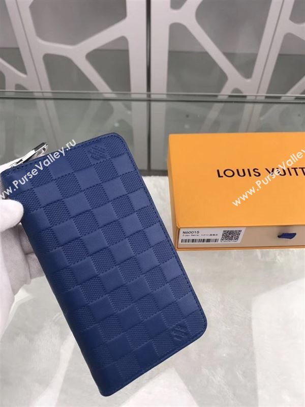 replica Louis Vuitton LV Zippy Wallet Damier Infini Leather Purse Bag Blue N60015