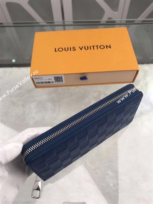 replica Louis Vuitton LV Zippy Wallet Damier Infini Leather Purse Bag Blue N60015