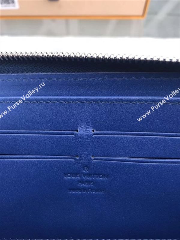 replica Louis Vuitton LV Zippy Wallet Damier Infini Leather Purse Bag Blue N60015