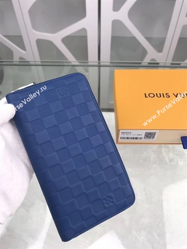 replica Louis Vuitton LV Zippy Organizer Wallet Damier Infini Leather Purse Bag Blue N60003